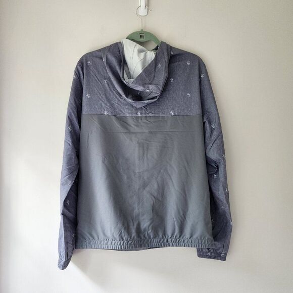 ORIGINAL PENGUIN Men's Windbreaker | Quarter Zip Hoodie | Small, Gray - Picture 5 of 8